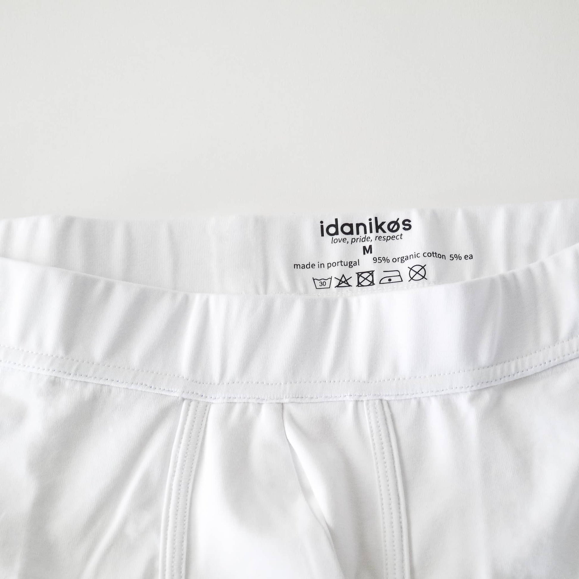 organic cotton boxer brief - white - Idanikos
